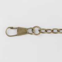 Цепочка для сумки, с карабинами, железная, 5 &times; 7 мм, 120 см, цвет бронзовый