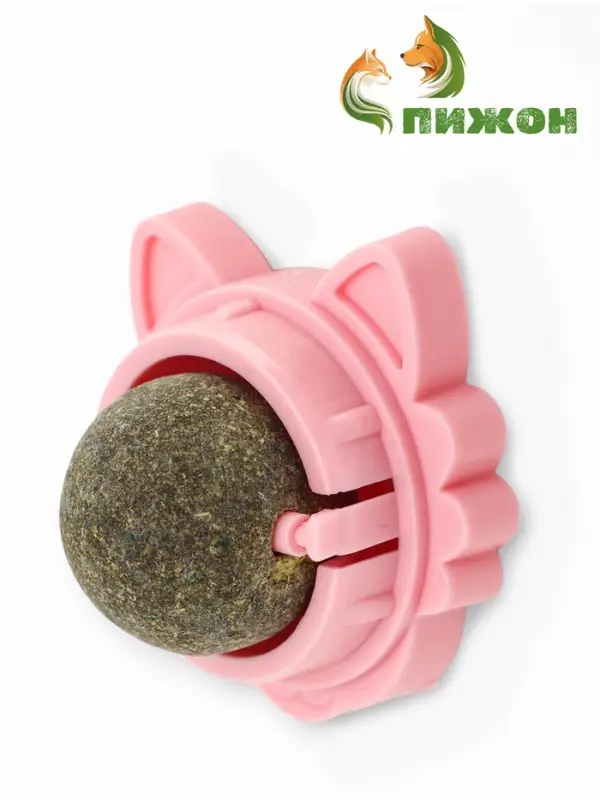 Игрушка для кошек из кошачьей мяты &laquo;Киса&raquo; на основании, 4.5&times;6&times;6 см, розовая