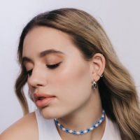 Колье &laquo;Бисер&raquo; незабудки, цвет сине-белый, 30 см