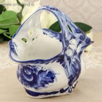 Конфетница &laquo;Весна&raquo;, 21&times;13&times;18 см, гжель