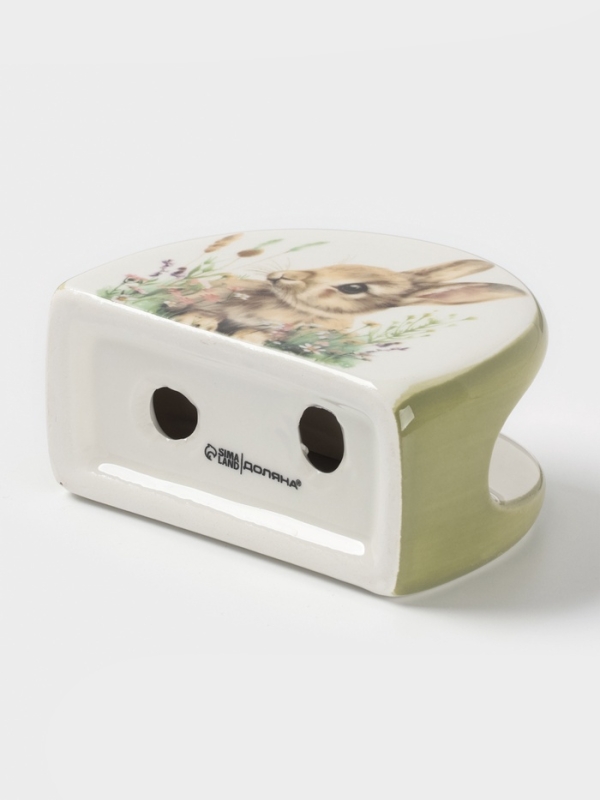 Салфетница Доляна "Зайка" цвет белый  9,5х4,3х7см