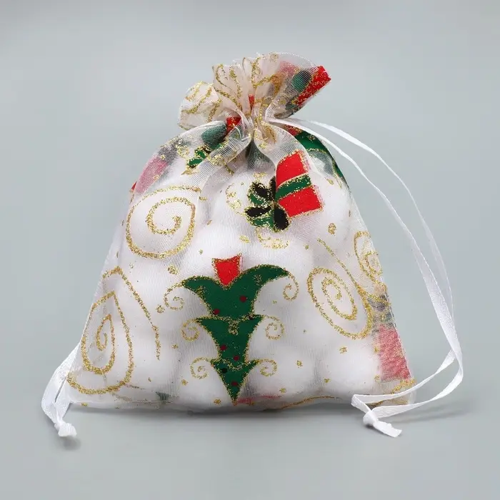 Мешочек подарочный органза &laquo;Золотые мгновения&raquo;, 10 х 12 см +/- 1.5 см