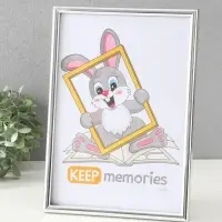 Фоторамка "Радуга" 21х30 см,  с подножкой, набор 3 шт, (пластиковый экран), серебро