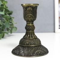 Подсвечник металл на 1 свечу "Раджа" бронза 10х8х8 см