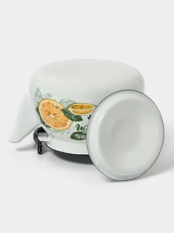 Чайник сферич. с мет.р. 3л (белая)Лимонный сет