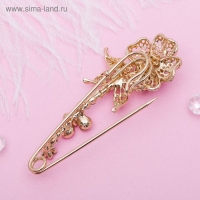 Булавка &laquo;Цветок&raquo; ажурная композиция, 8 см, цвет белый в золоте