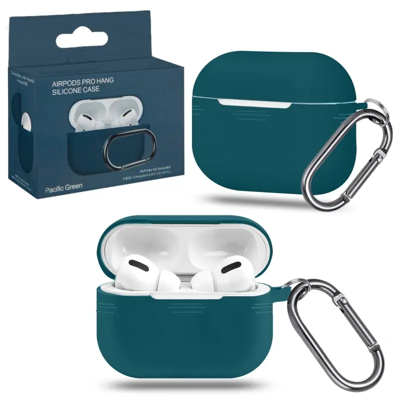 Чехол APods Pro с карабином №18 pacific green