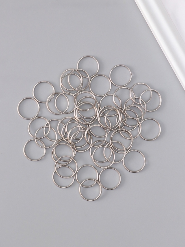 Основа для брелока кольцо металл серебро  набор 50 шт 2х2 см