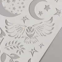 Трафарет пластик А5 "Филин и пень" 14,8х21 см