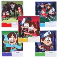 Тетрадь в линейку 18 листов, 5 видов МИКС, обложка мелованный картон, &laquo;Гравити Фолз&raquo;