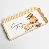 Коробка для печенья, кондитерская упаковка с пластиковой крышкой, &laquo;Сладкой жизни&raquo;, 10.5 х 21 х 3 см