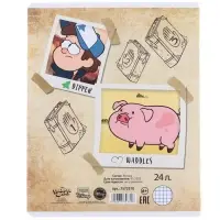 Тетрадь в клетку 24 листа, 5 видов МИКС, обложка мелованный картон, &laquo;Гравити Фолз&raquo;