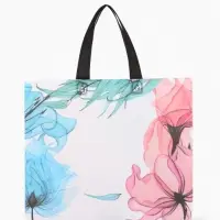 Сумка для покупок Цветы, 32*10*26. отд без молнии, серый