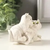 Статуэкта "Пара кошечек" 9х7х5 см, серо-коричневый