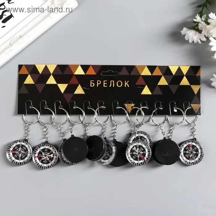Брелок для ключей на кольце &laquo;Компас&raquo;, пластик, h=3.5 см