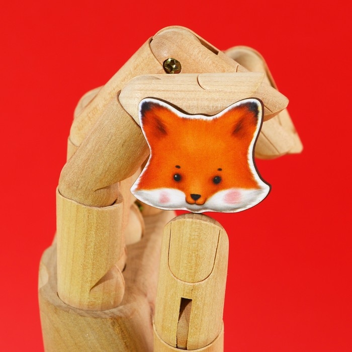 Значок талисман &laquo;Лиса&raquo;, 3,5 х 3,3 см.