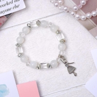 Браслет ассорти &laquo;Бусинка&raquo; балерина, цвет белый в серебре ,d=6 см