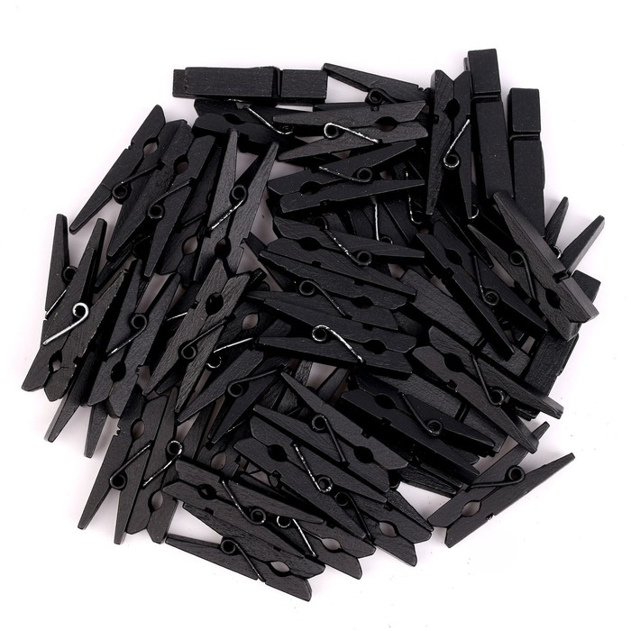 Набор прищепок для декора 50 шт., чёрные &mdash; 3,5 см