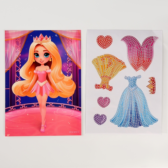 Алмазная мозаика с частичным заполнением для детей. Наряди персонажа &laquo;Принцесса&raquo;