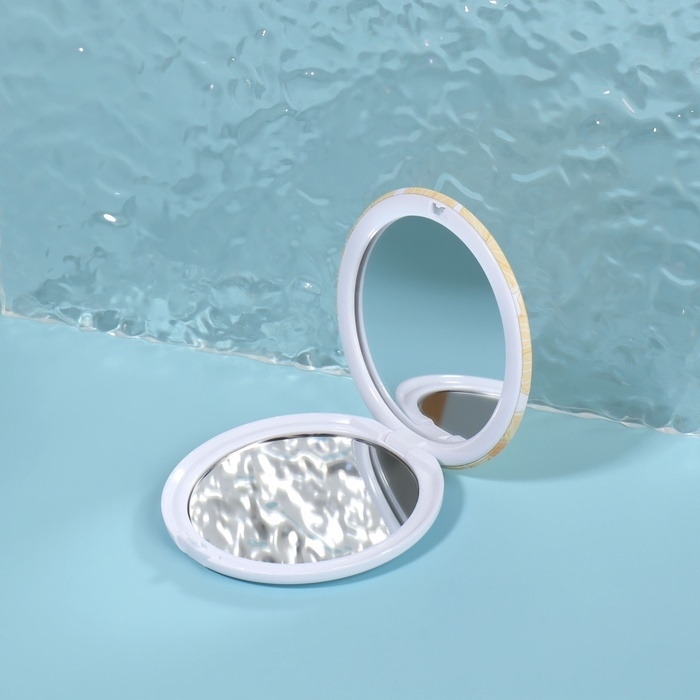 Зеркало складное &laquo;Нежность&raquo;, d = 7,5 см, цвет жёлтый