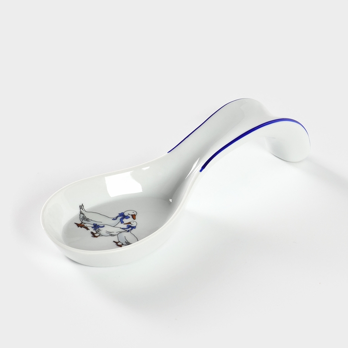 Подставка под ложку фарфоровая &laquo;Гуси&raquo;, 20 см, МИКС