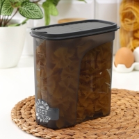 Ёмкость для сыпучих продуктов &laquo;Бест&raquo;, 2 л, 9,5&times;19&times;19 см, цвет прозрачный, крышка серая