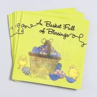 Салфетки бумажные &laquo;Пасхальная корзина&raquo; с цыплятами, 33х33 см, набор 20 шт