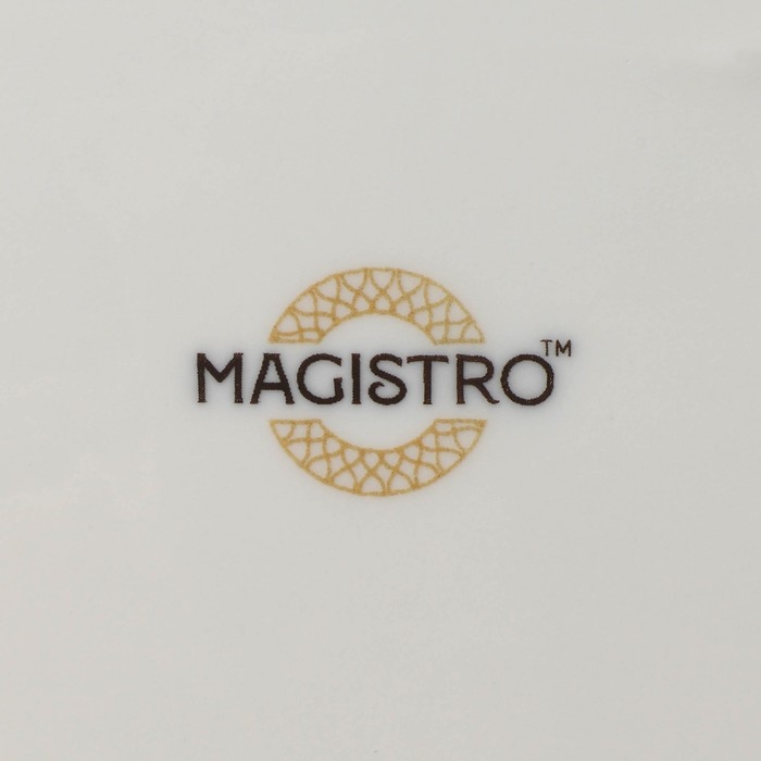 Тарелка фарфоровая десертная Magistro La Perle, d=20 см, цвет белый