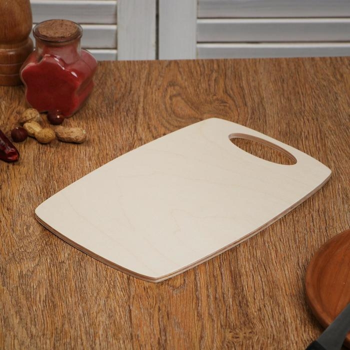 Доска разделочная деревянная "Бочонок", ручка вырез, 25&times;17&times;0,6 см