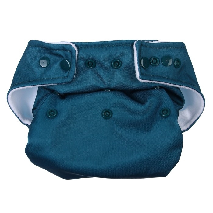 Многоразовый подгузник, 3-15 кг, флис, цвет темно зеленый, Крошка Я