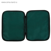 Папка с ручками текстильная А4, 350 х 270 х 20 мм, Calligrata "Офис", нейлон 600D, двуцветный кант, зелёная