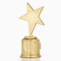 Кубок наградная фигура: звезда литая учителю &laquo;Золотой учитель&raquo; золото, пластик, 16 х 8,5 х 6 см