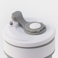 Стакан складной с крышкой Доляна &laquo;С собой&raquo;, 350 мл, 8,5&times;14 см, цвет серый