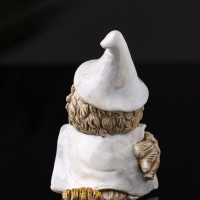 Фигура "Сова на метле" 10х7х6 см, бежевый