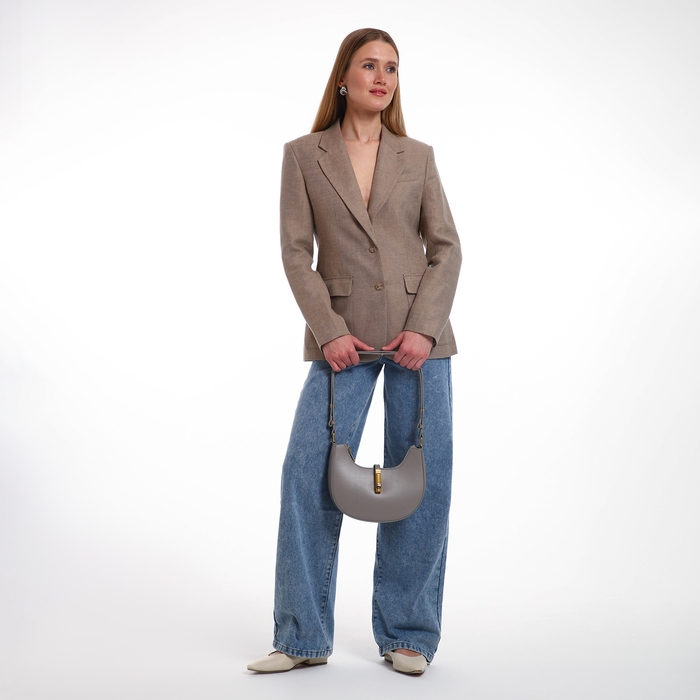 Сумка женская на молнии TEXTURA, маленький размер, цвет серый