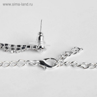 Набор 2 предмета: серьги, колье &laquo;Листопад&raquo; капли, цвет белый в серебре, 45см