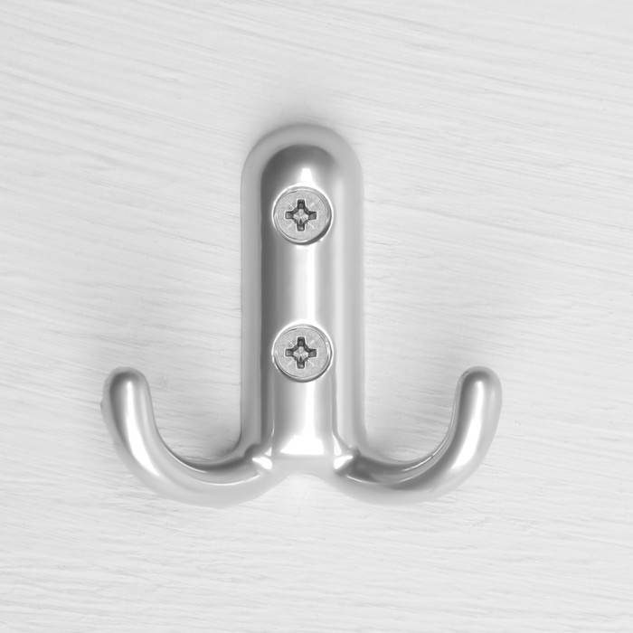 Крючок-вешалка ТУНДРА, №14, цвет хром, 1 шт.