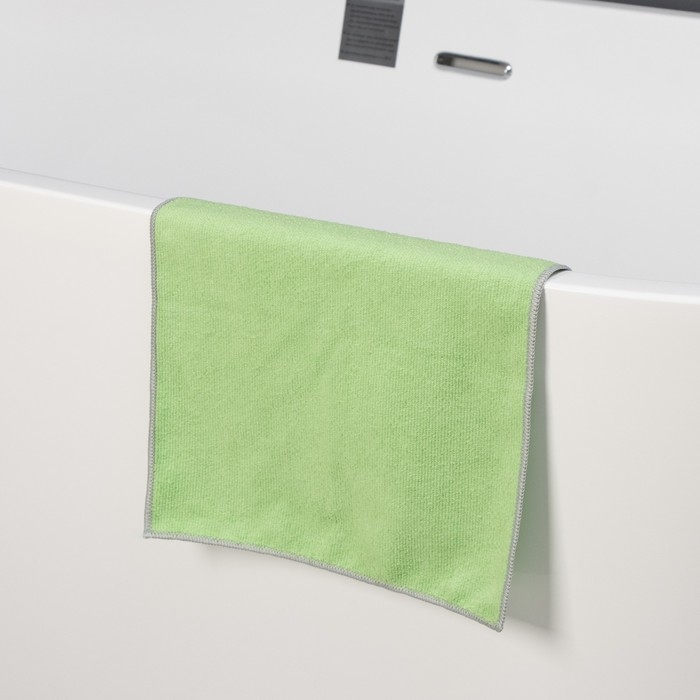 Тряпка для пола Raccoon, 250 г/м&sup2;, 50&times;30 см, микрофибра, с оверлоком, 1 шт, цвет зеленый