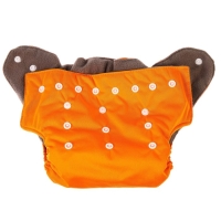 Многоразовый подгузник, 3-15 кг, угольно-бамбуковая ткань, цвет оранжевый, Крошка Я