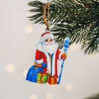 Ёлочная игрушка новогодняя &laquo;Дед мороз&raquo;, на Новый год, хдф, 6,4 х 9