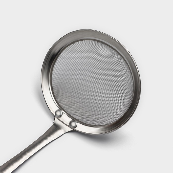 Сито набор Доляна &laquo;Металлик&raquo; для снятия пены, 3 штуки, цвет серебристый