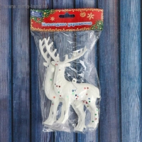 Украшение ёлочное "Звёздные олени" (набор 2 шт) 7х13 см, белый