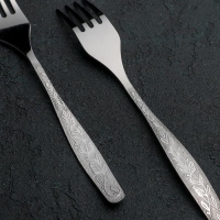 Вилка десертная &laquo;Уралочка&raquo;, длина 17,5 см, толщина 2 мм, цвет серебряный