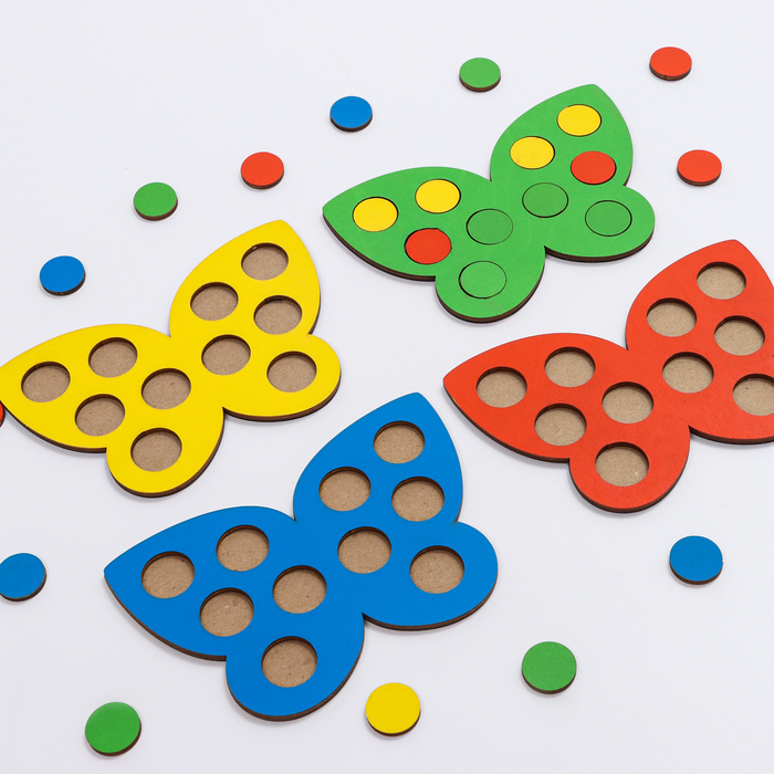 Мозаика &laquo;Бабочки&raquo;, 4 бабочки, 40 кружков d= 2 см