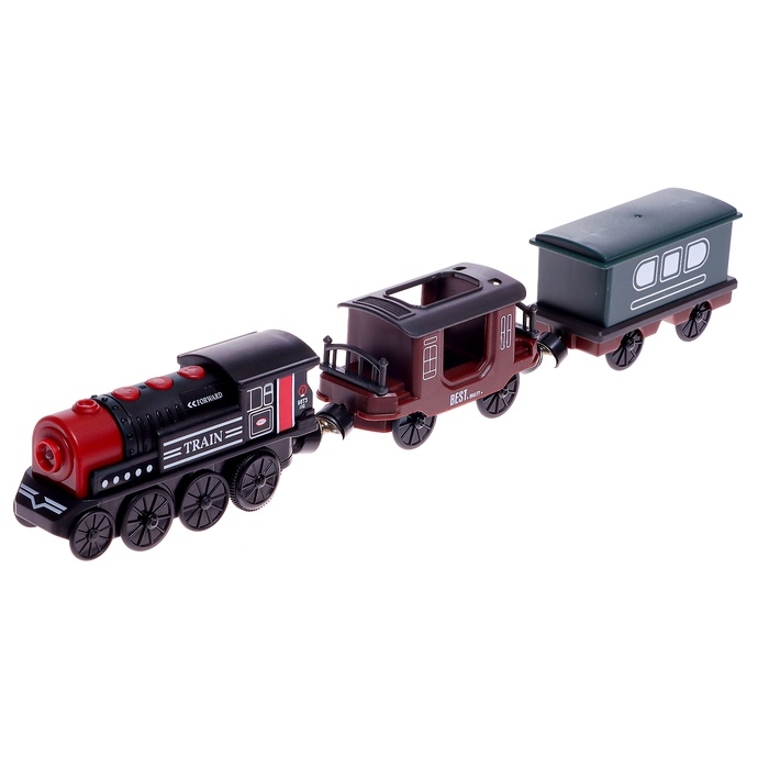 Железная дорога &laquo;Ретро&raquo;, работает от батареек, световые и звуковые эффекты, детская