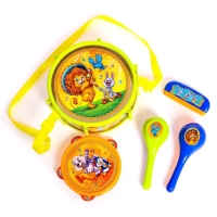 Набор музыкальных инструментов &laquo;Мульт Бэнд-2&raquo;, 7 предметов: барабан, бубен, 2 маракаса, губная гармошка, 2 палочки, цвета МИКС