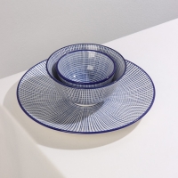 Тарелка керамическая Доляна &laquo;Мерцание&raquo;, d=21,7 см, цвет синий