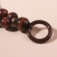 Ручки для сумки, 2 шт, вощёный шнур/дерево, 46,5 &times; 4 см, цвет коричневый