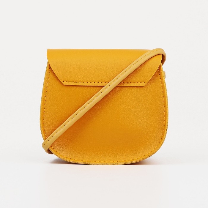 Сумка детская для девочки на магните, длинный ремень, цвет жёлтый