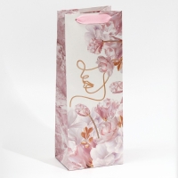 Пакет подарочный под бутылку, упаковка, &laquo;Нежность&raquo;, 13 х 36 х 10 см